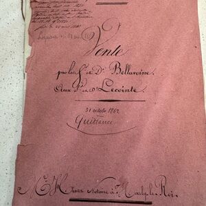 Antique French Legal Document 1832 Sale & 1862 Receipt - Notary Signed